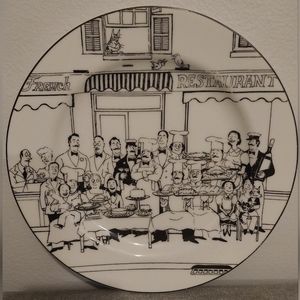 EPOCH "LE RESTAURANT" E120 10 3/4" DINNER PLATES SET OF 4 ~ DIFFERENT DESIGNS